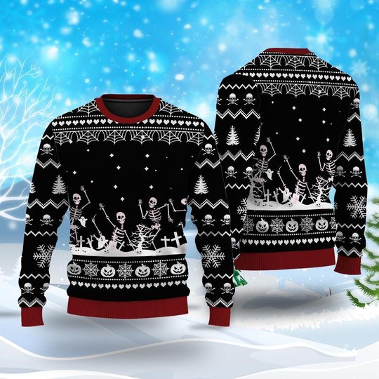 This Is My Ugly Sweater, Christmas Skull Sweater - Image 6