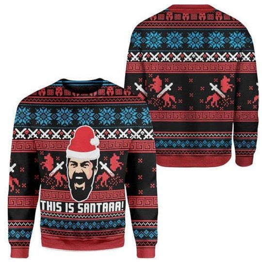 This Is Santaaa Quotes 3D shirt, Action Movie Ugly Christmas Sweater - Image 3