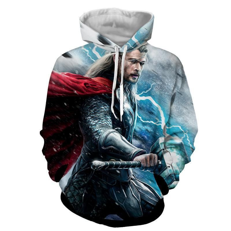 Thor Electric Mjolnir 3D All Over Print Hoodie, Zip Hoodie