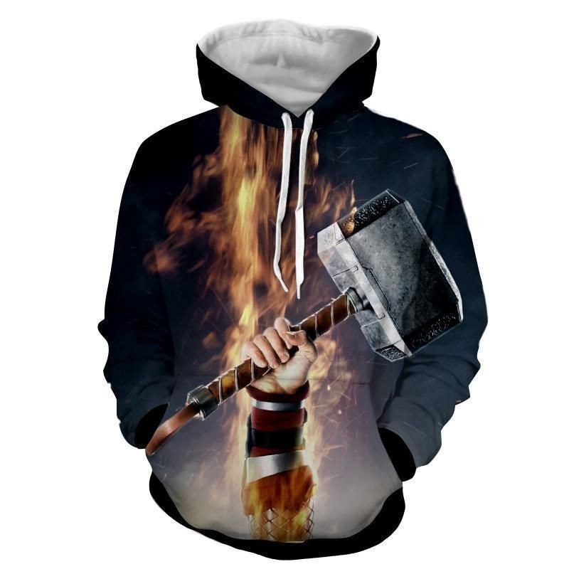 Thor Mjolnir 3D All Over Print Hoodie, Zip Hoodie
