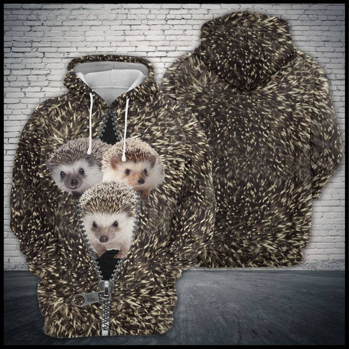 Three Hedgehogs 3D All Over Print Hoodie, Zip Hoodie