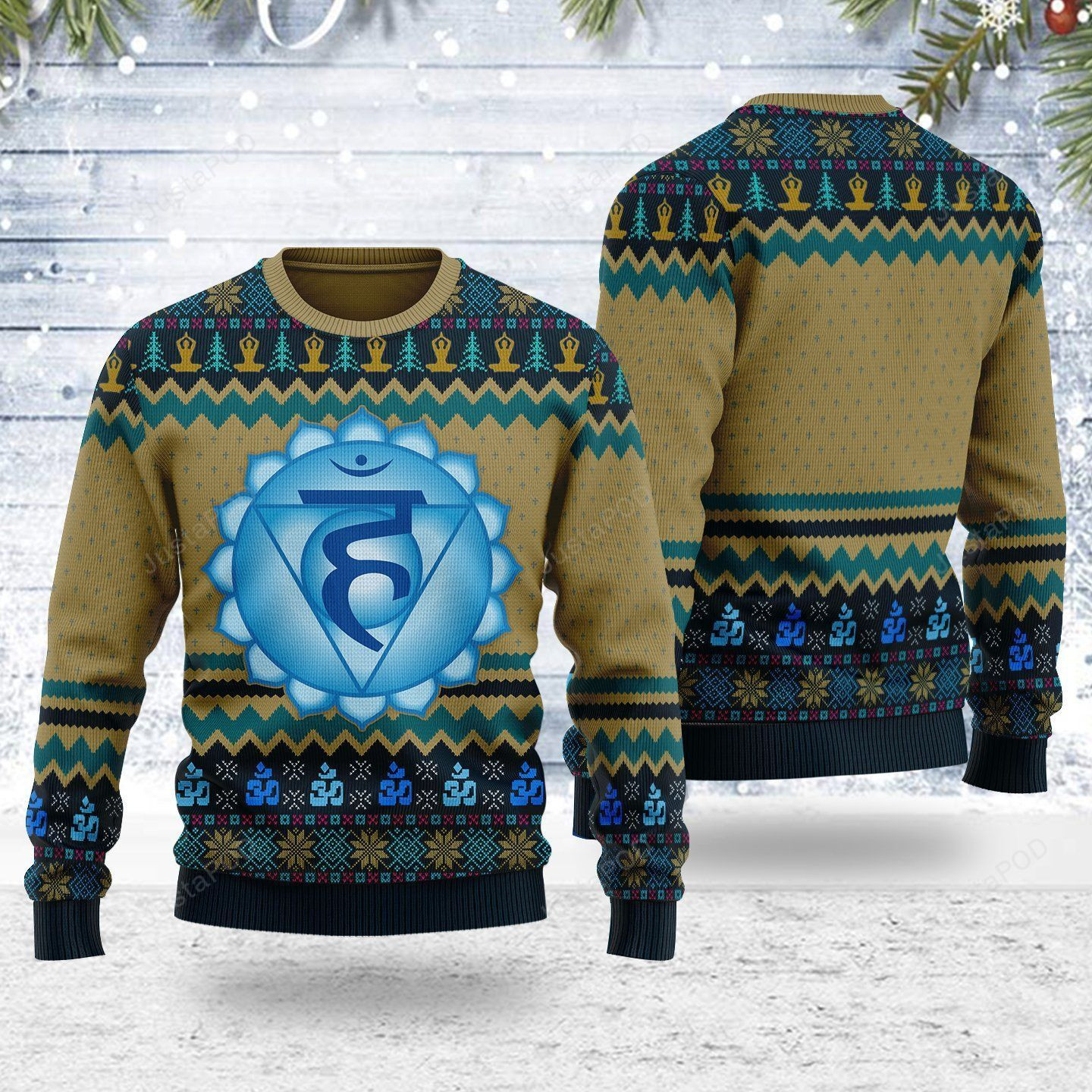Throat Chakra Ugly Christmas Sweater Adult 3D Funny Matching for family