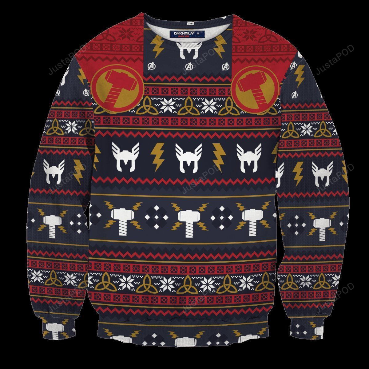 Thunder God Ugly Christmas Sweater Adult 3D Funny Matching for family