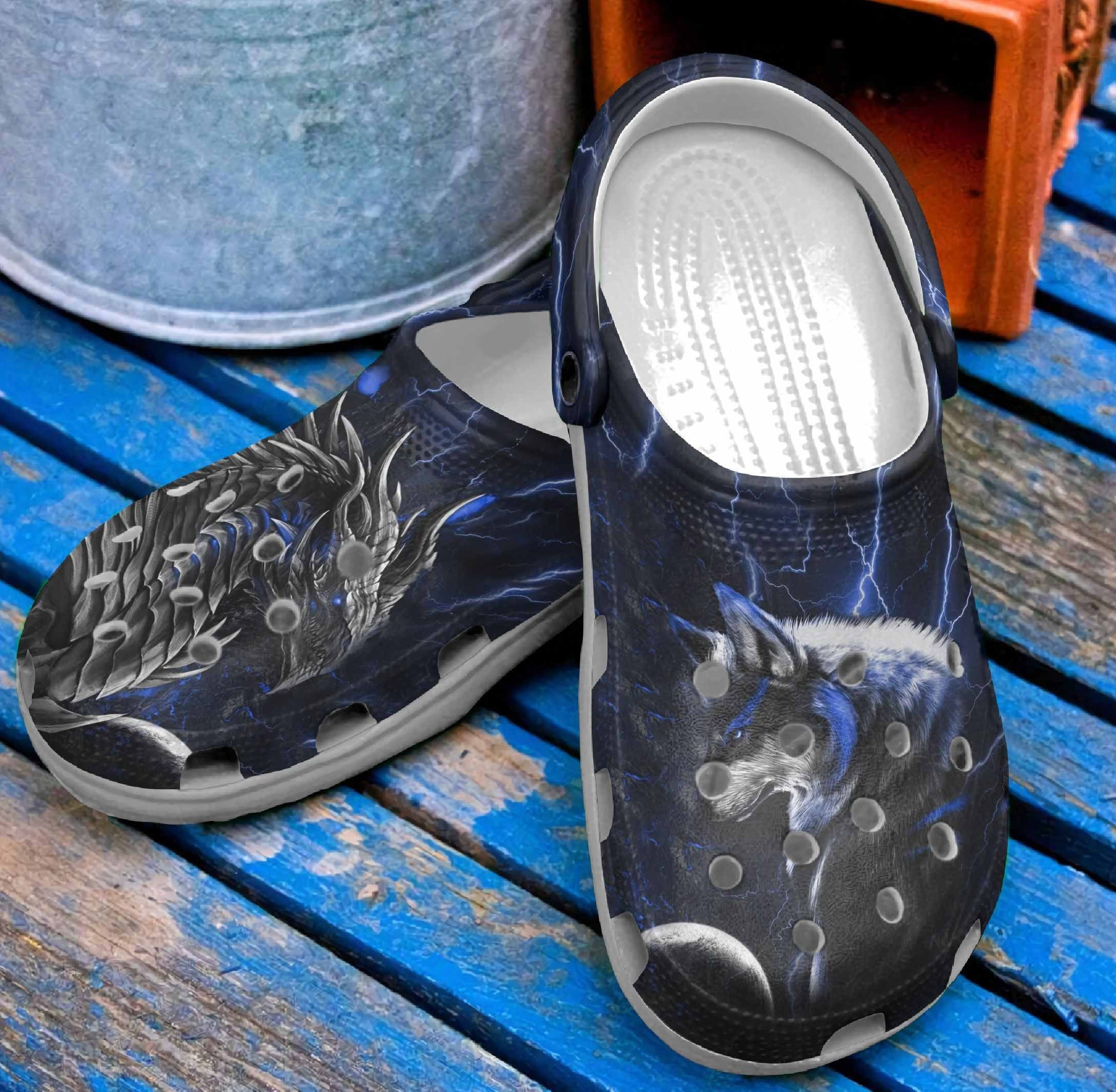 Thunder Monster And Wolf Shoes clogs Birthday Gifts For Men Son