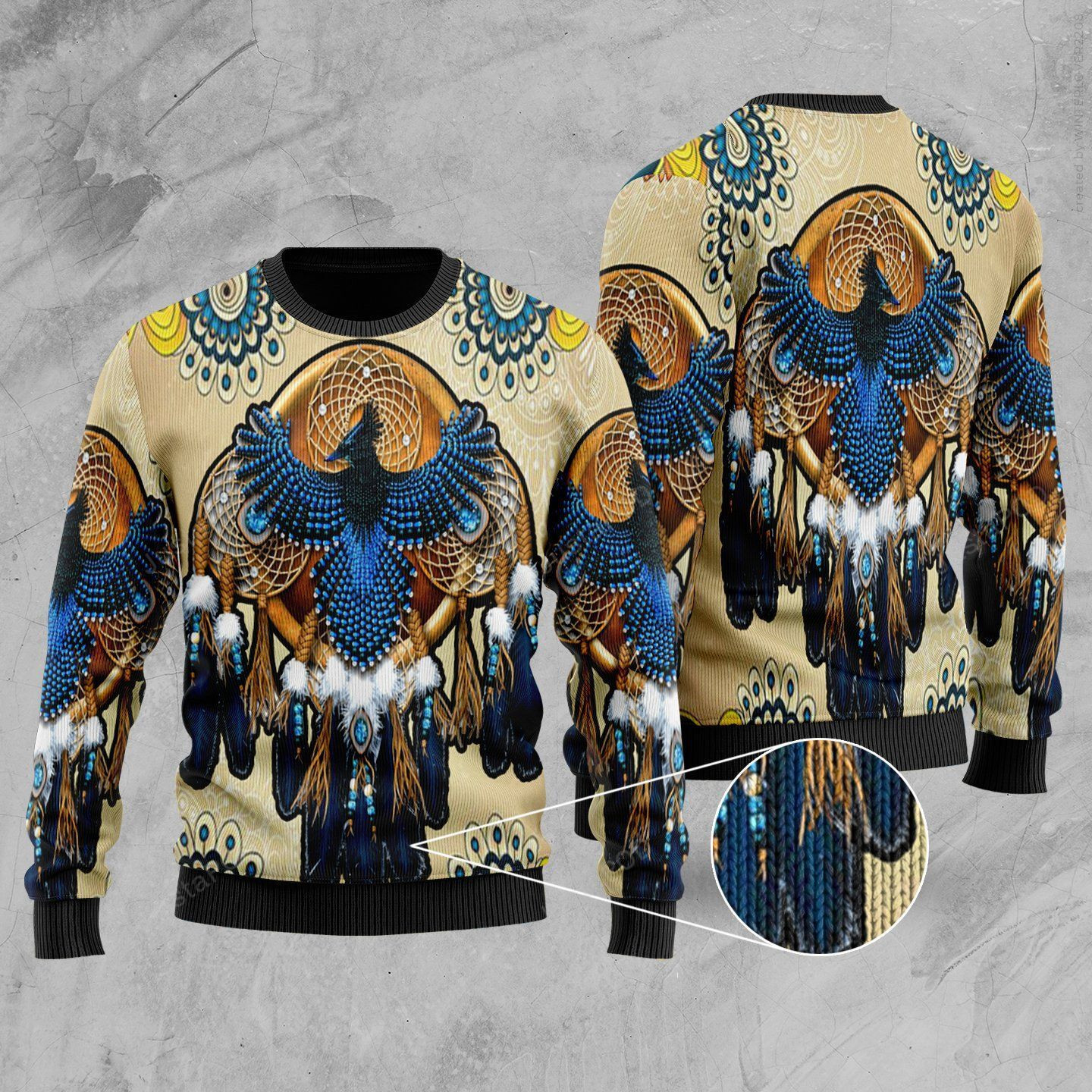 Thunderbird And Dreamcatcher Ugly Christmas Sweater Adult 3D Funny Matching for family