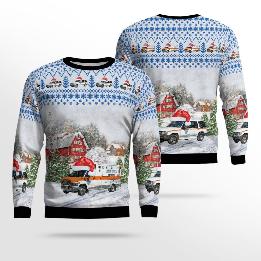 Thurmont Frederick County Maryland Thurmont Community Ambulance Service Christmas Ugly Sweater Unisex Christmas Gift