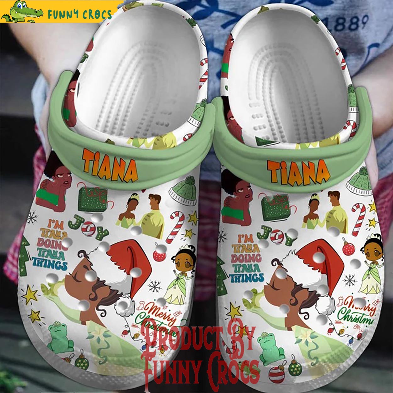 Tiana The Princess And The Frog Cartoon Christmas Crocs Crocband Clogs Shoes Comfortable For Men Women and Kids