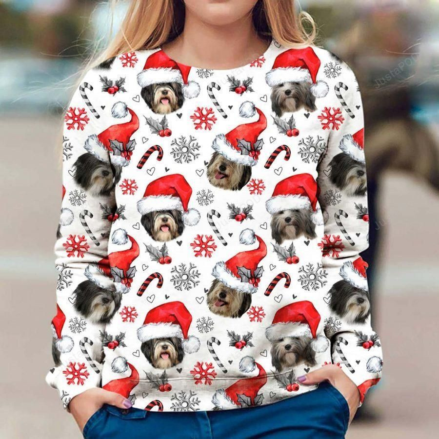 Tibetan Terrier Dog Ugly Christmas Sweater Adult 3D Funny Matching for family