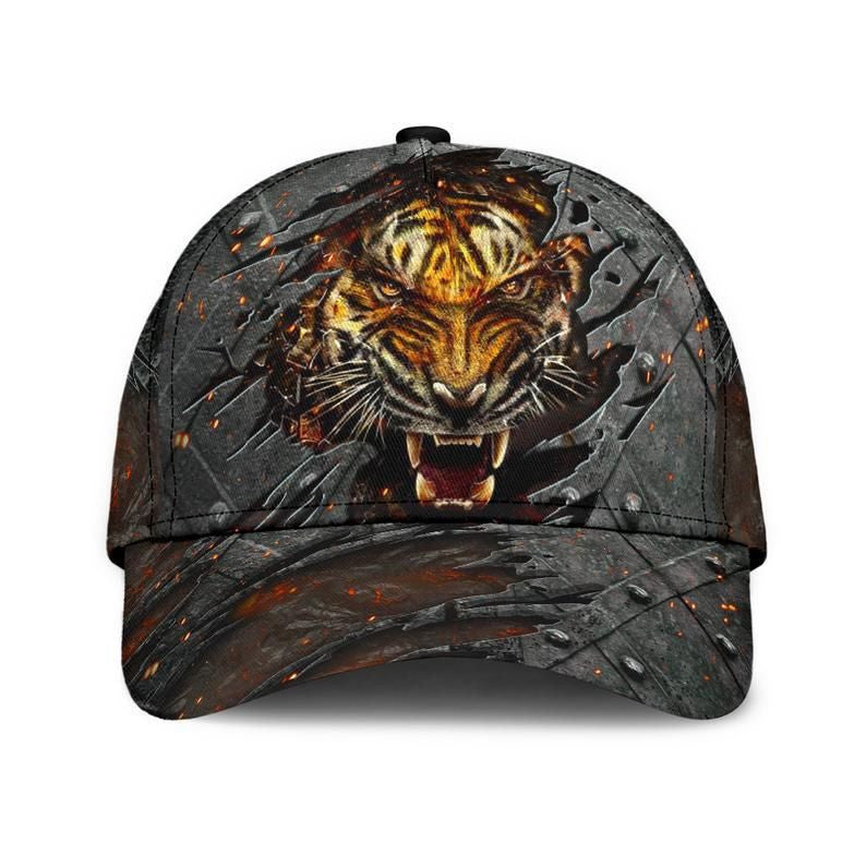 Tiger Lava Hat Classic Cap Skull Cap 3D, Gift For Her, Human Cap, Trending Cap, American Cap Trucker Hats Custom Hats Gifts For Men & Women