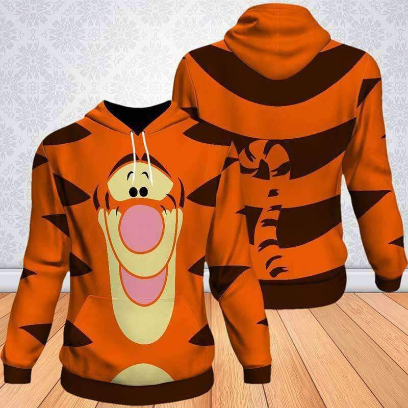 Tigger Face Pooh Friends 3D All Over Print Hoodie, Zip Hoodie