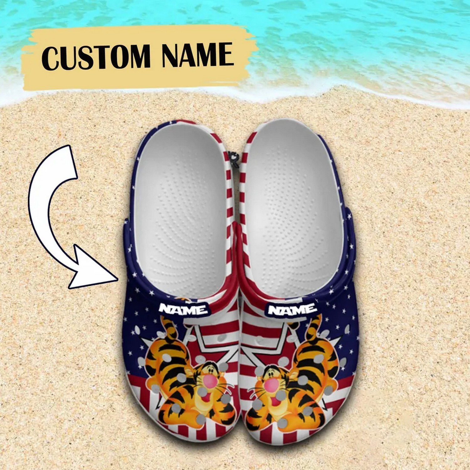 Tigger Winnie The Pooh Cartoon Crocs Crocband Clogs Shoes Comfortable For Men Women and Kids