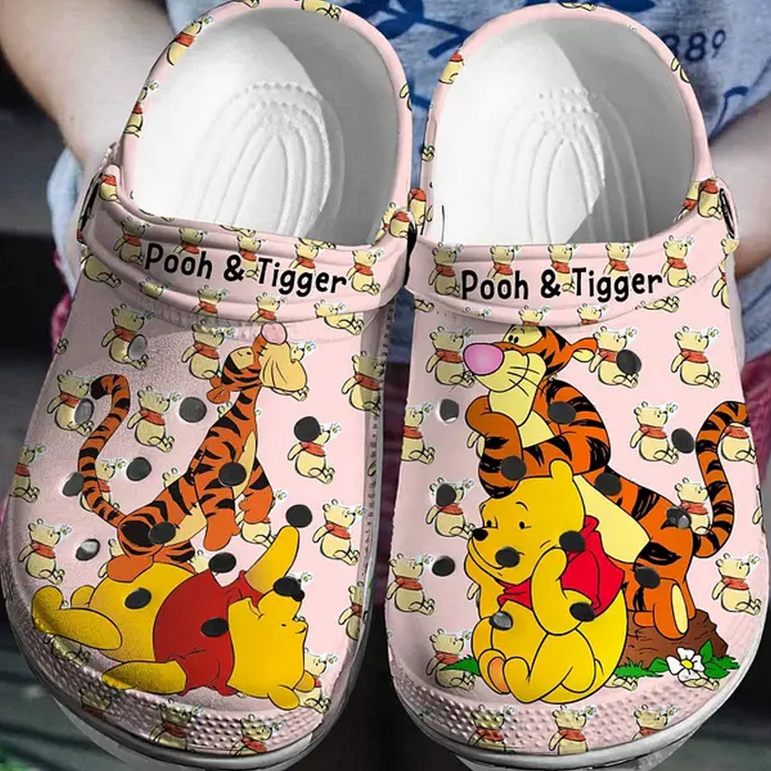 Tigger Winnie The Pooh Cartoon Crocs Crocband Clogs Shoes Comfortable For Men Women and Kids