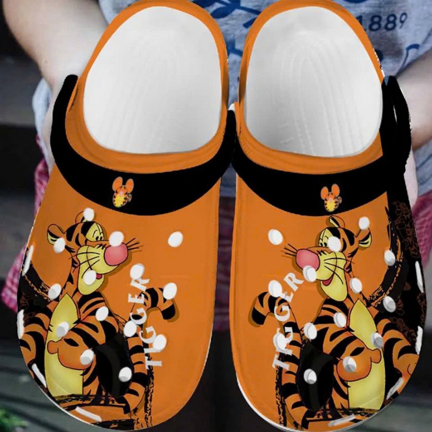 Tigger Winnie The Pooh Cartoon Crocs Crocband Clogs Shoes Comfortable For Men Women and Kids