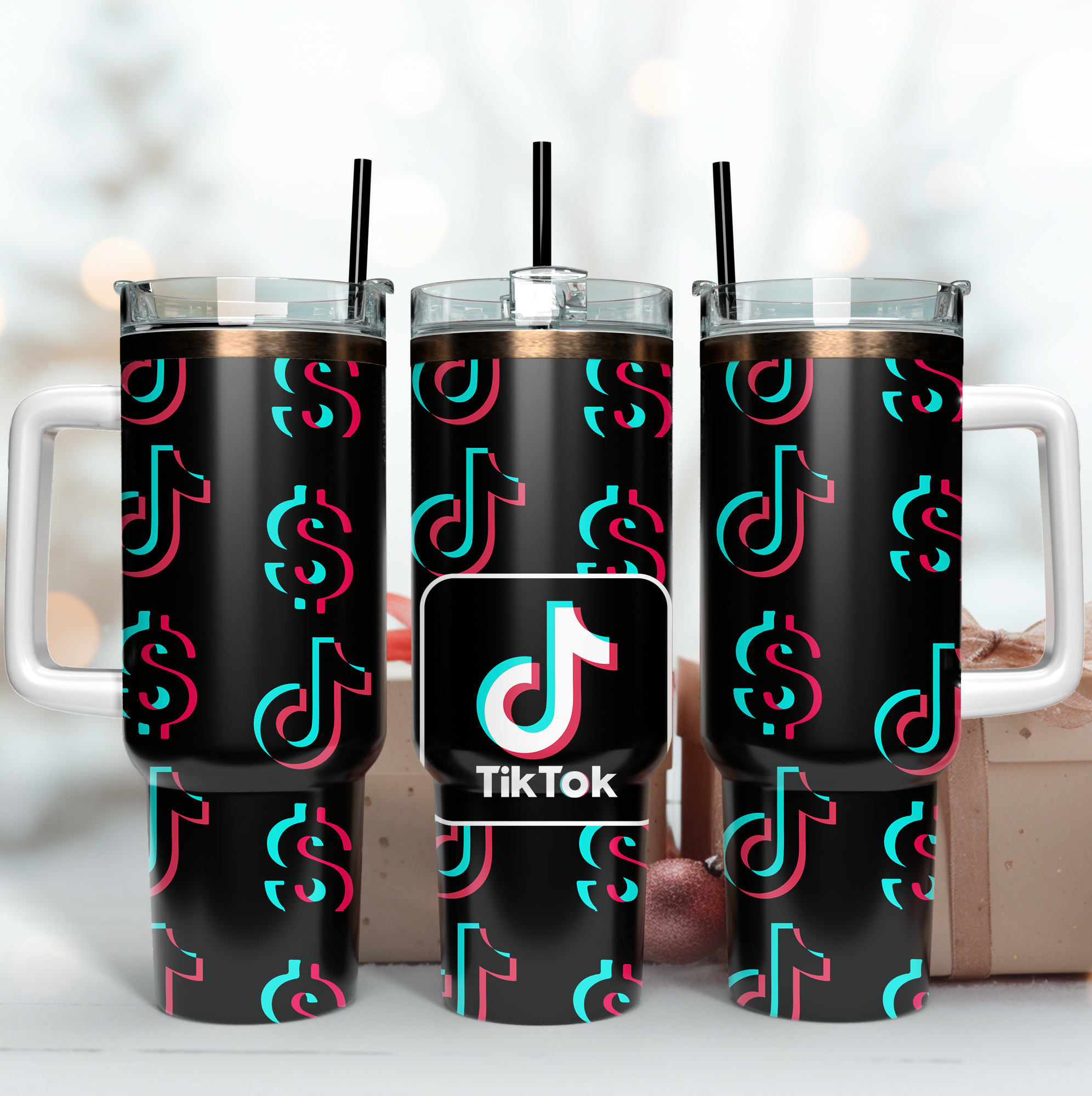 TikTok Logo Custom Stanley Cup 40 oz 30 oz Tumbler With HandleTVC2301168