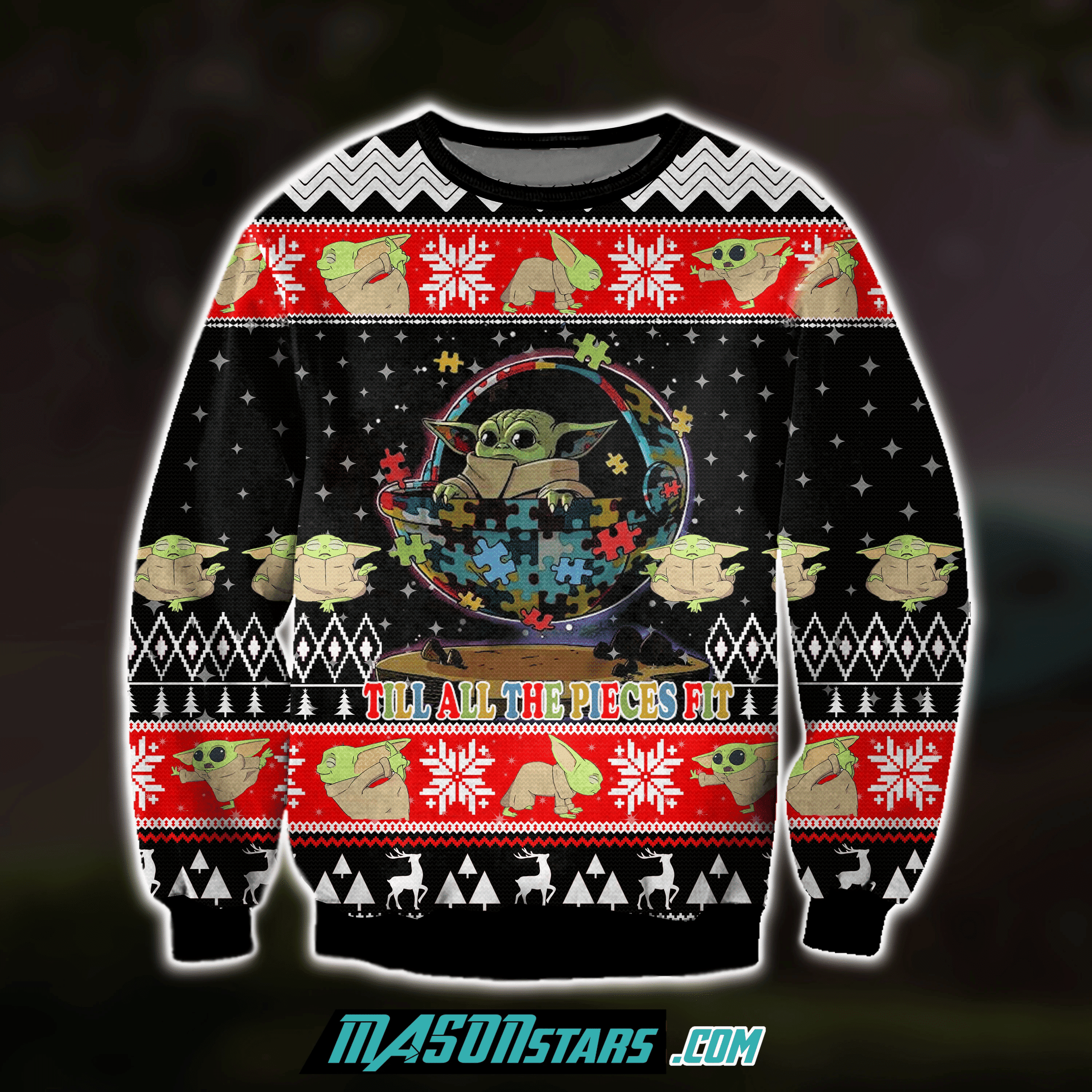 Till All The Pieces Fit 3D Print Ugly Christmas Sweater Adult 3D Funny Matching for family