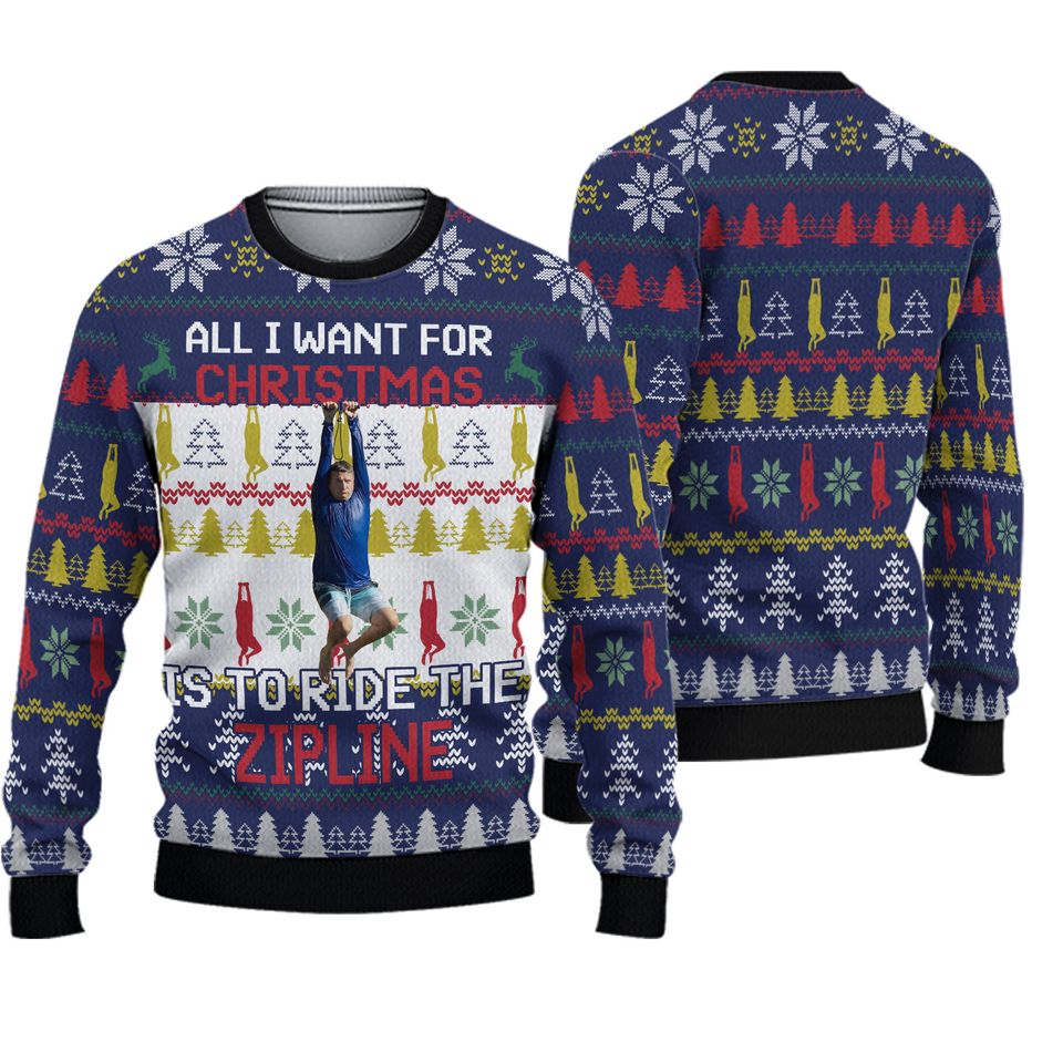 Tim Robinson Meme Christmas Ugly Sweater- Tim Robinson Zipline Meme