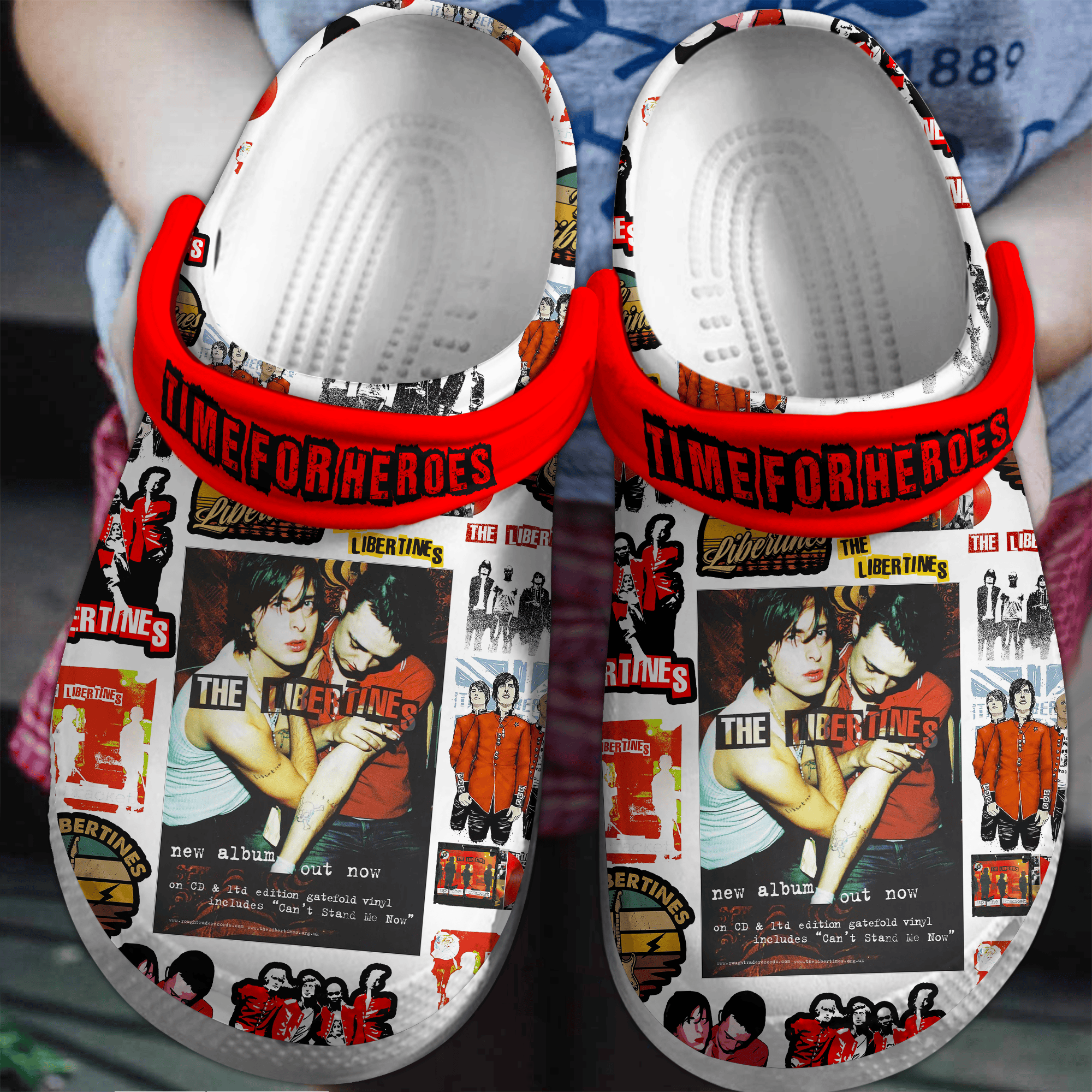 Time for Heroes The Libertines Music Crocs Crocband Clogs Shoes Comfortable For Men Women and Kids