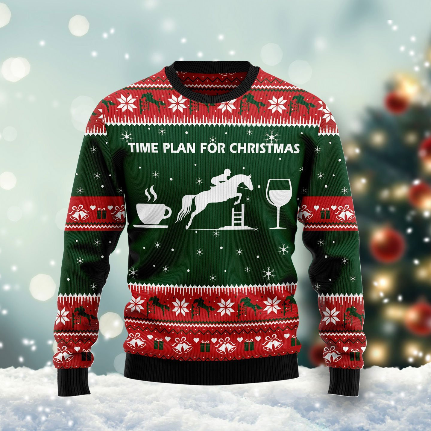 Time Plan For Christmas Ugly Christmas Sweater Adult 3D Funny Matching for family
