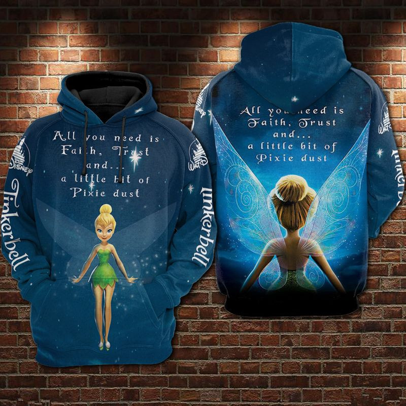 Tinker Bell 3D All Over Print Hoodie, Zip Hoodie