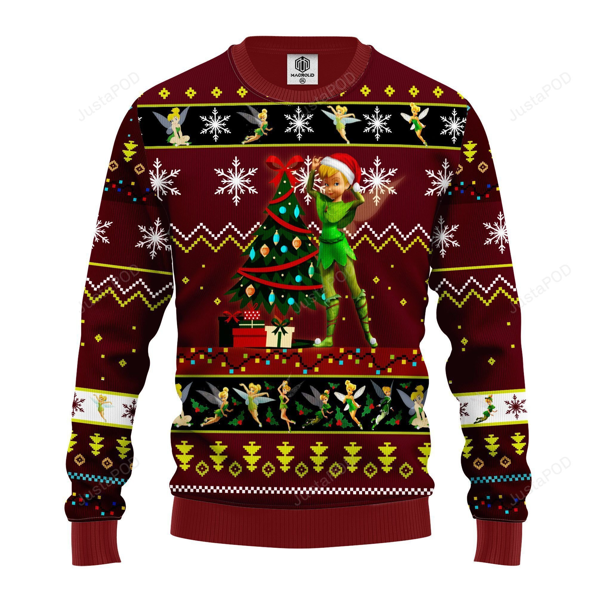 Tinker Bell Ugly Christmas Sweater Adult 3D Funny Matching for family