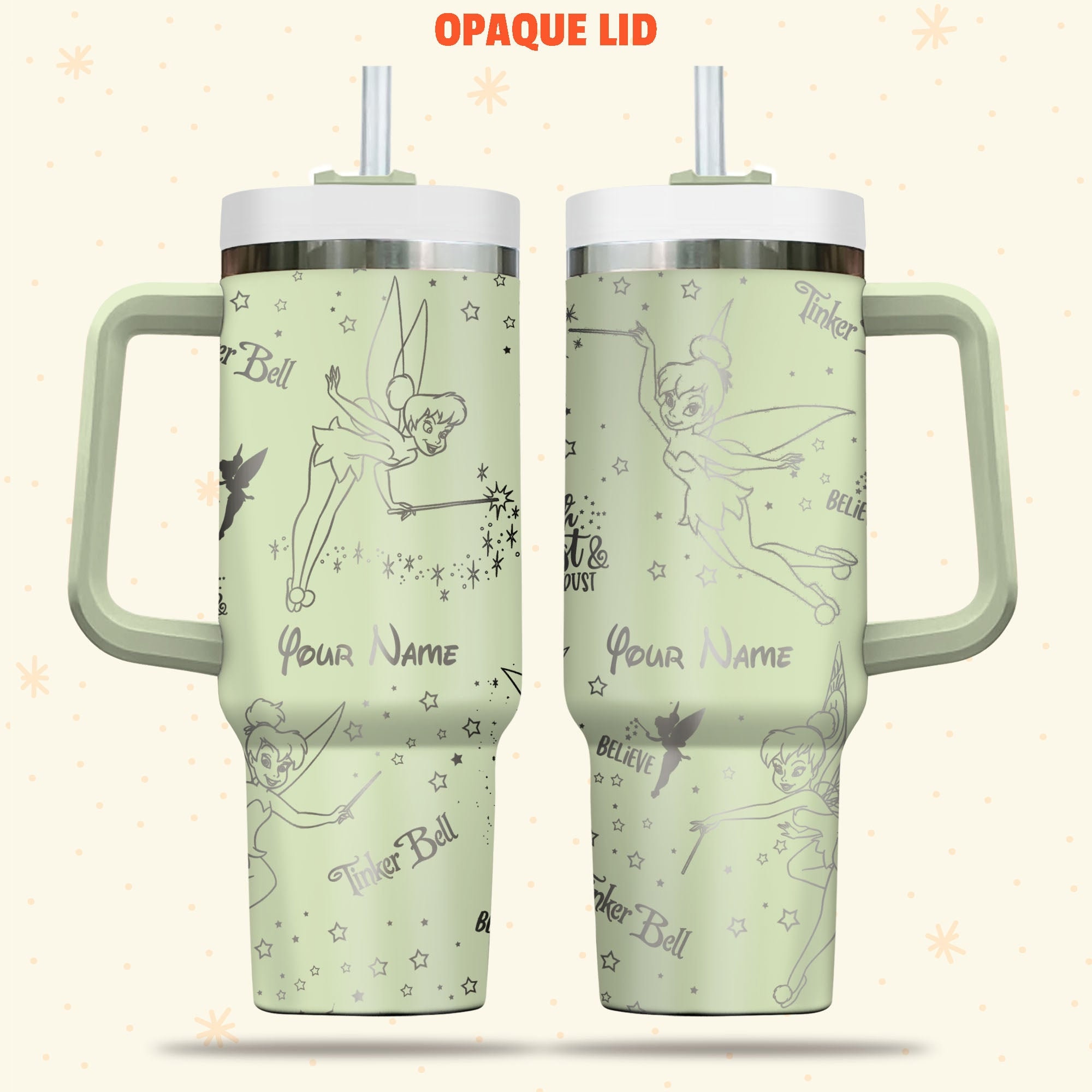 Tinkerbell Disney Cartoon Custom Stanley Cup 40 oz 30 oz Tumbler With HandleTVC2301975