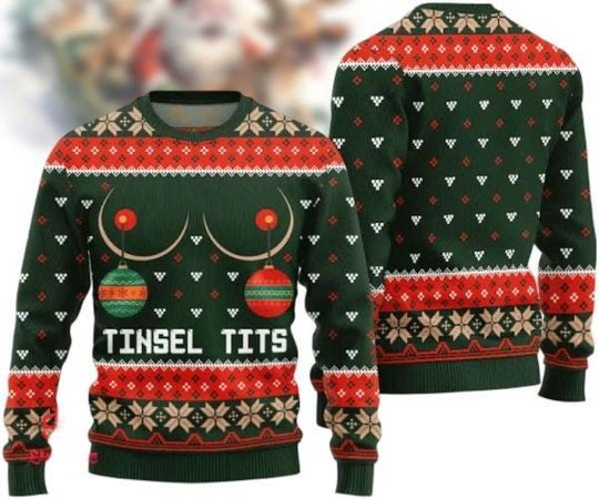 Tinsel Tits Ugly Christmas Sweater, Jingle Balls Christmas Sweater, Holiday Season Sweatshirt - Image 6