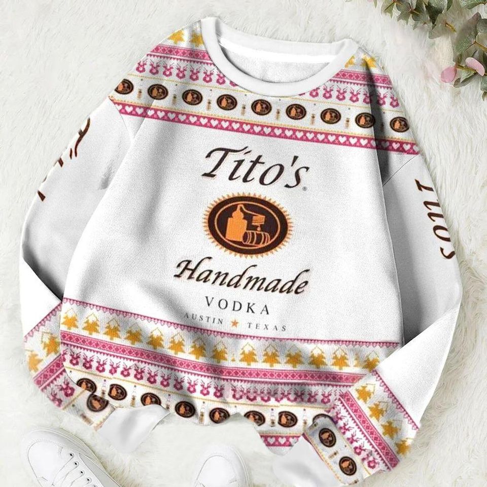 Tito Handmade Christmas Ugly Sweater, Tito Handmade Vodka Sweatshirt