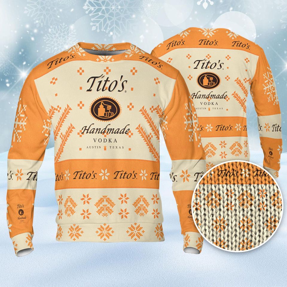 Tito Handmade Ugly Sweater Snowflakes Beer Love Ugly Christmas Sweater