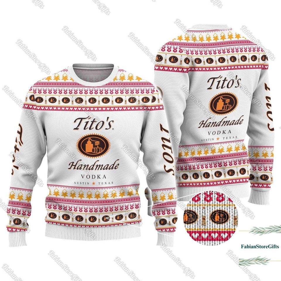 Tito Vodka Christmas Sweater, Tito Vodka Sweater Men, Drinking Party Gift - Image 3