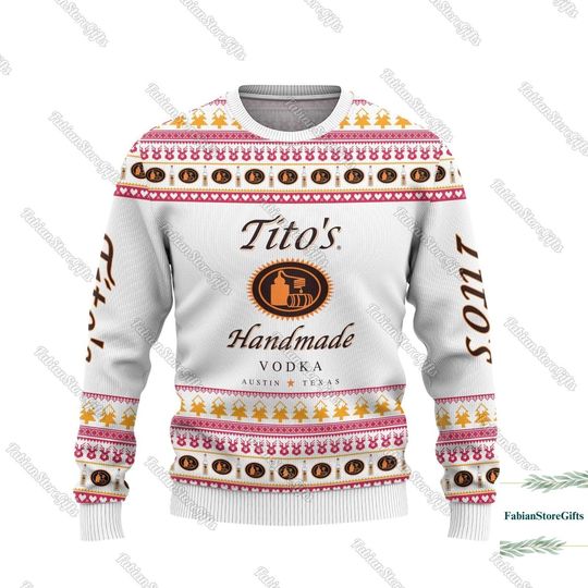 Tito Vodka Christmas Sweater, Tito Vodka Sweater Men, Drinking Party Gift - Image 12