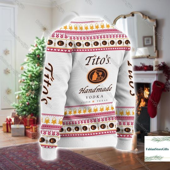 Tito Vodka Christmas Sweater, Tito Vodka Sweater Men, Drinking Party Gift - Image 14