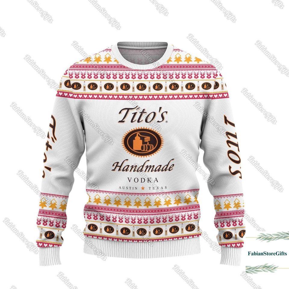 Tito Vodka Christmas Sweater, Tito Vodka Sweater Men, Drinking Party Gift - Image 4