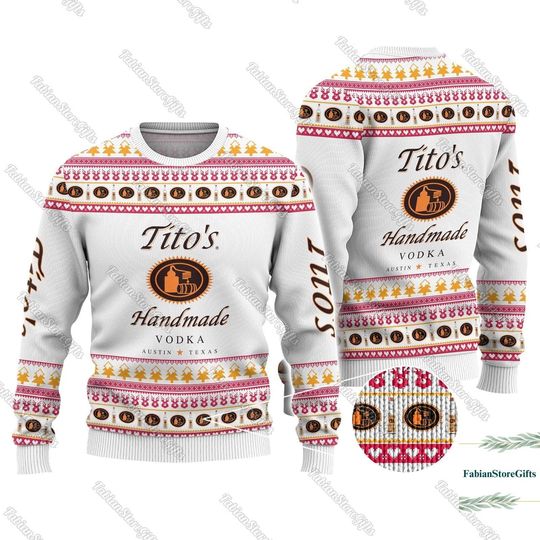 Tito Vodka Christmas Sweater, Tito Vodka Sweater Men, Drinking Party Gift - Image 11