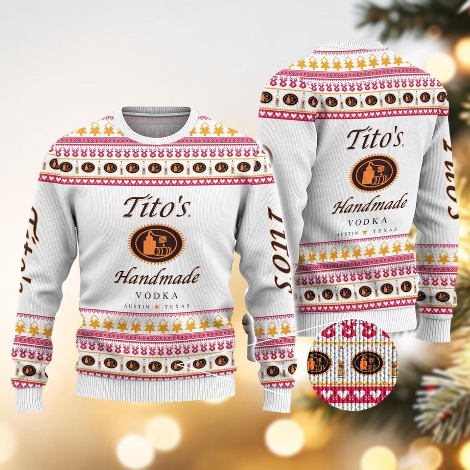 Tito's Christmas Ugly Sweater, Tito's Handmade Vodka Mens Sweater