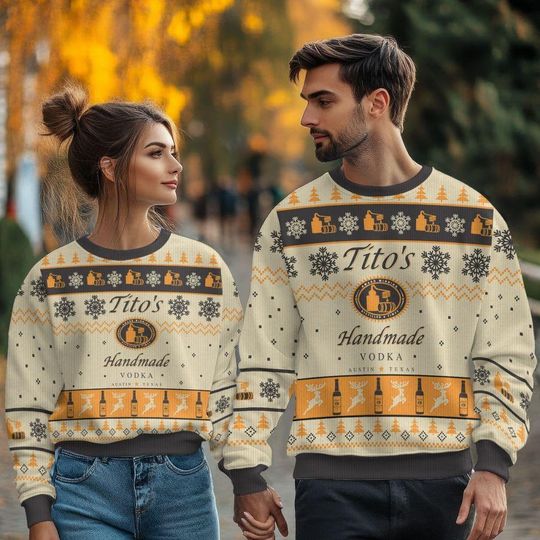 Tito's Handmade Vodka Christmas Ugly Sweater, Austin Texas Label Sweater, Tito Handmade Sweater - Image 9