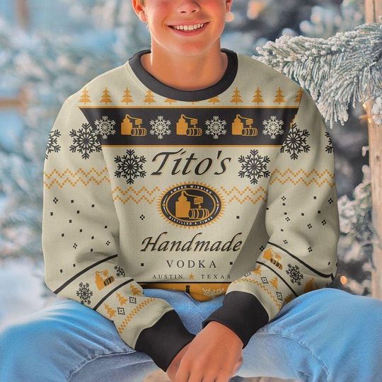 Tito's Handmade Vodka Christmas Ugly Sweater, Austin Texas Label Sweater, Tito Handmade Sweater - Image 12