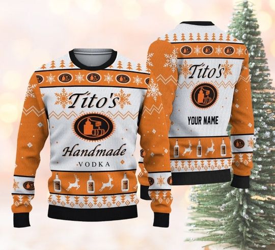 Titos Ugly Christmas Sweater, Titos Handmade Vodka Christmas Ugly Xmas Sweatshirt - Image 2