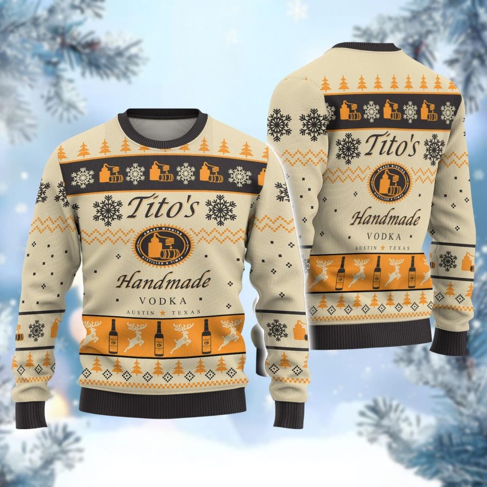 Tito's Ugly Sweater, Titos Handmade Vodka Christmas Sweater