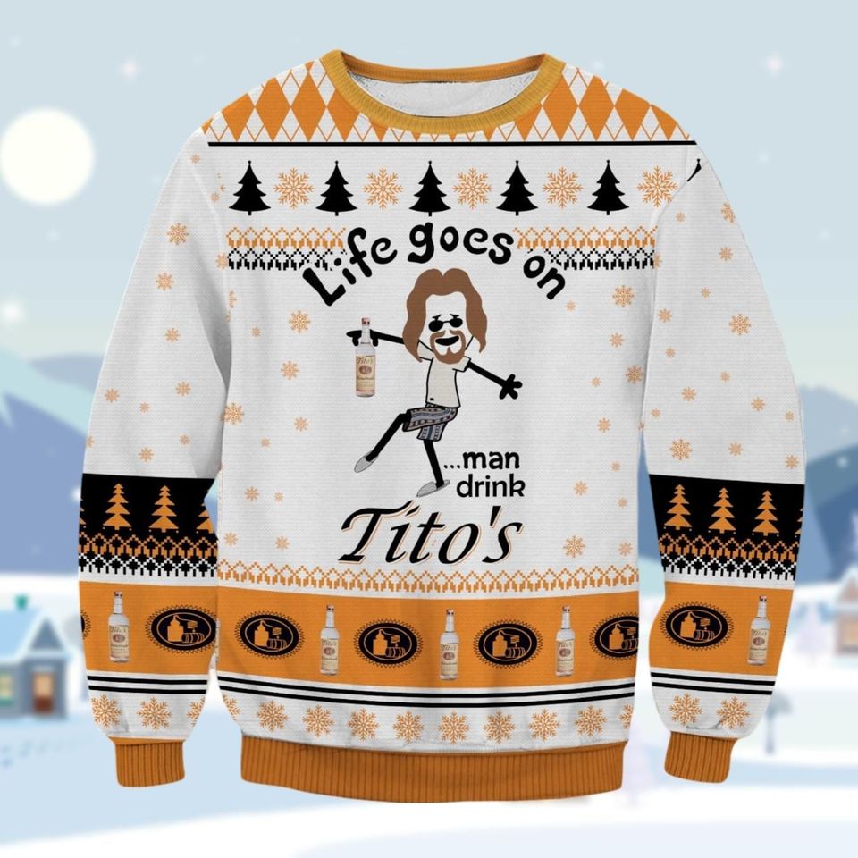Titos Vodka Christmas Sweater, Tito's Fan Ugly Sweater, Vodka Lover Holiday Sweater