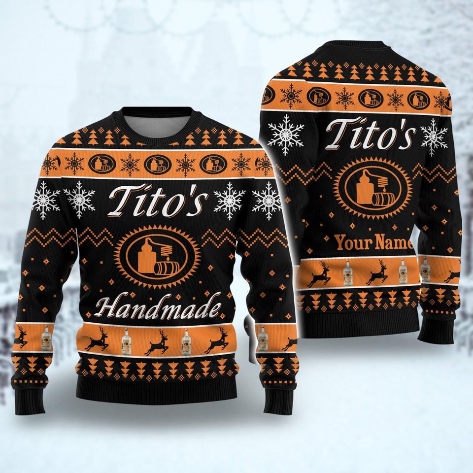 Titos Vodka Christmas Ugly 3D Sweater, Custom Titos Christmas Sweater