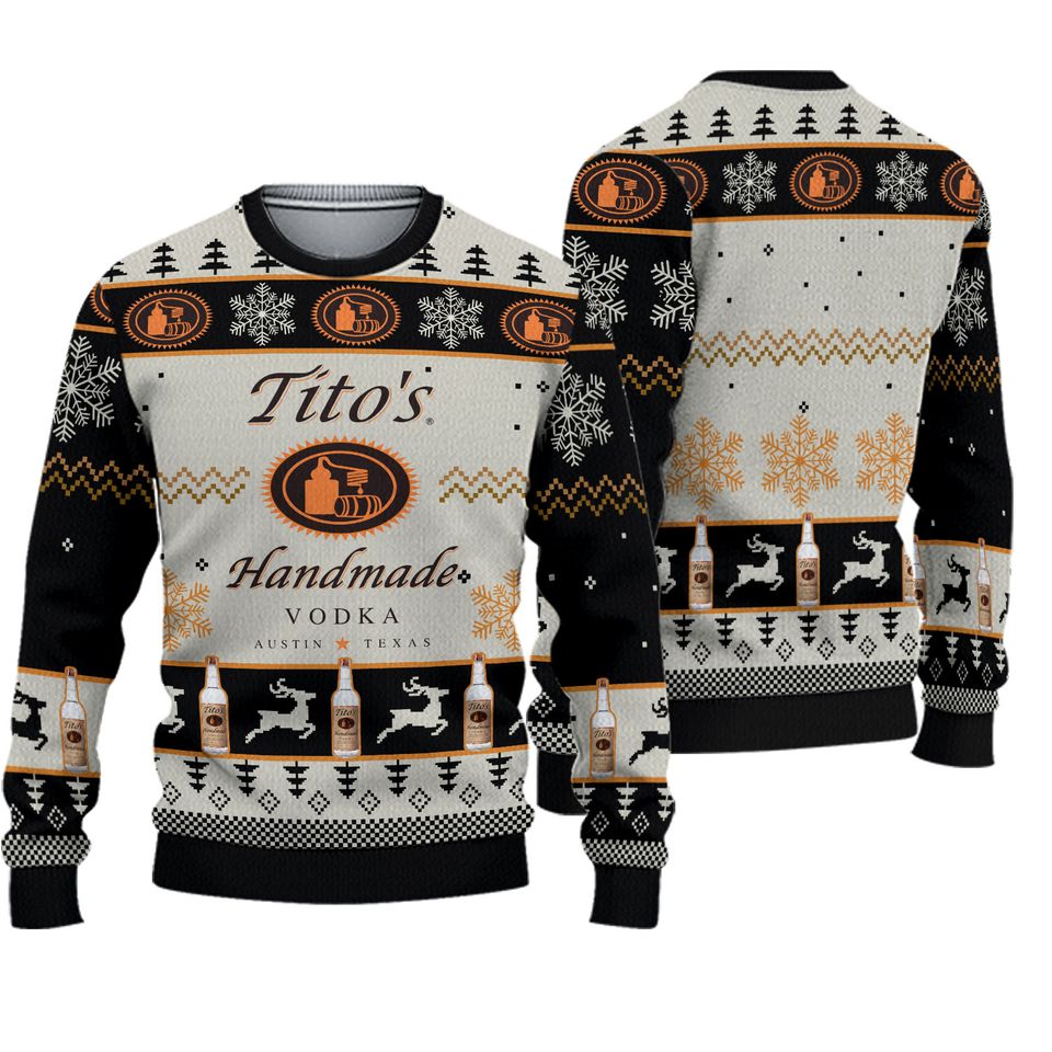 Titos Vodka Christmas Ugly Sweater, Vodka Xmas Sweater, Ugly Sweater Shirt