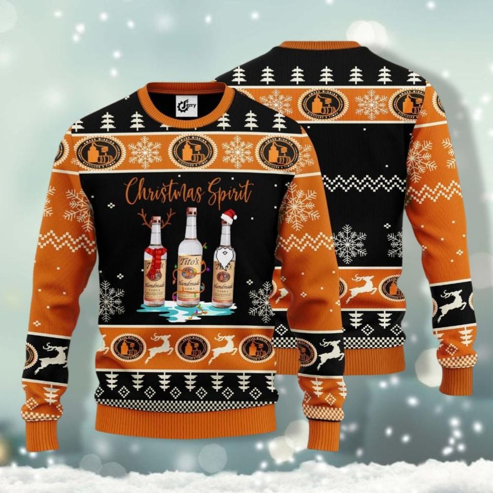 Titos Vodka Merry Christmas Ugly Sweater, Titos Vodka Men Sweater