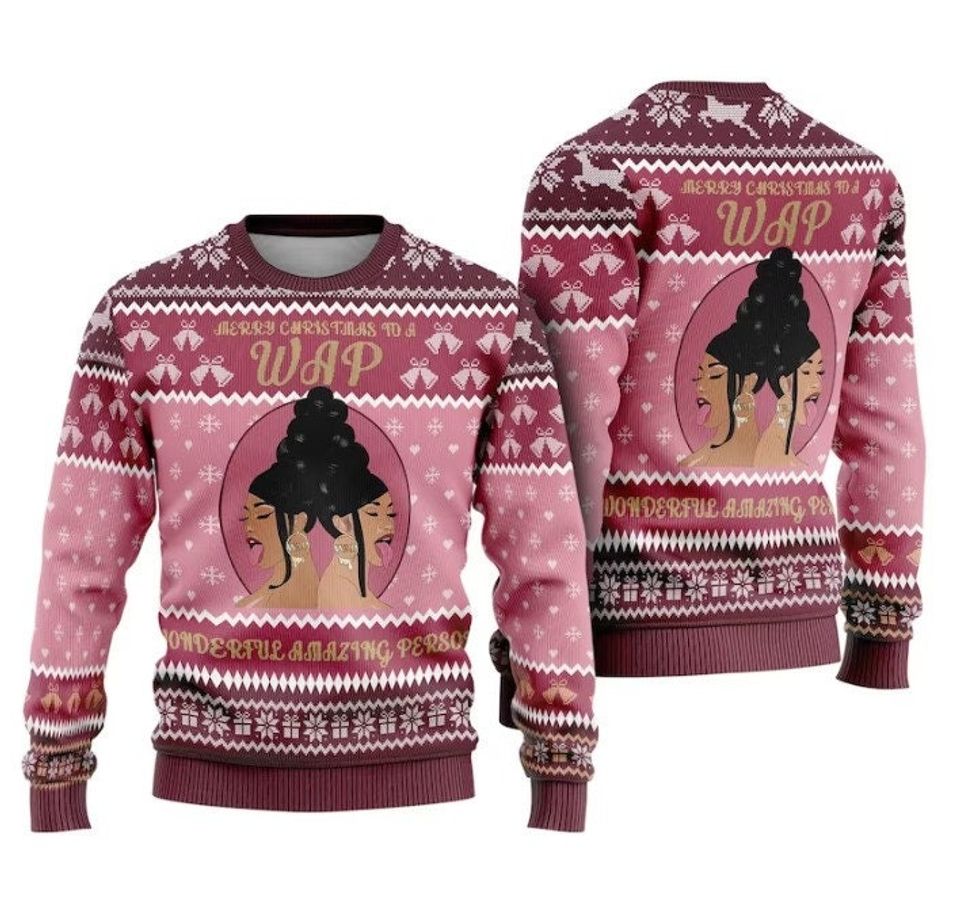 To A Wap Cardi B Ugly Christmas Sweater 2023