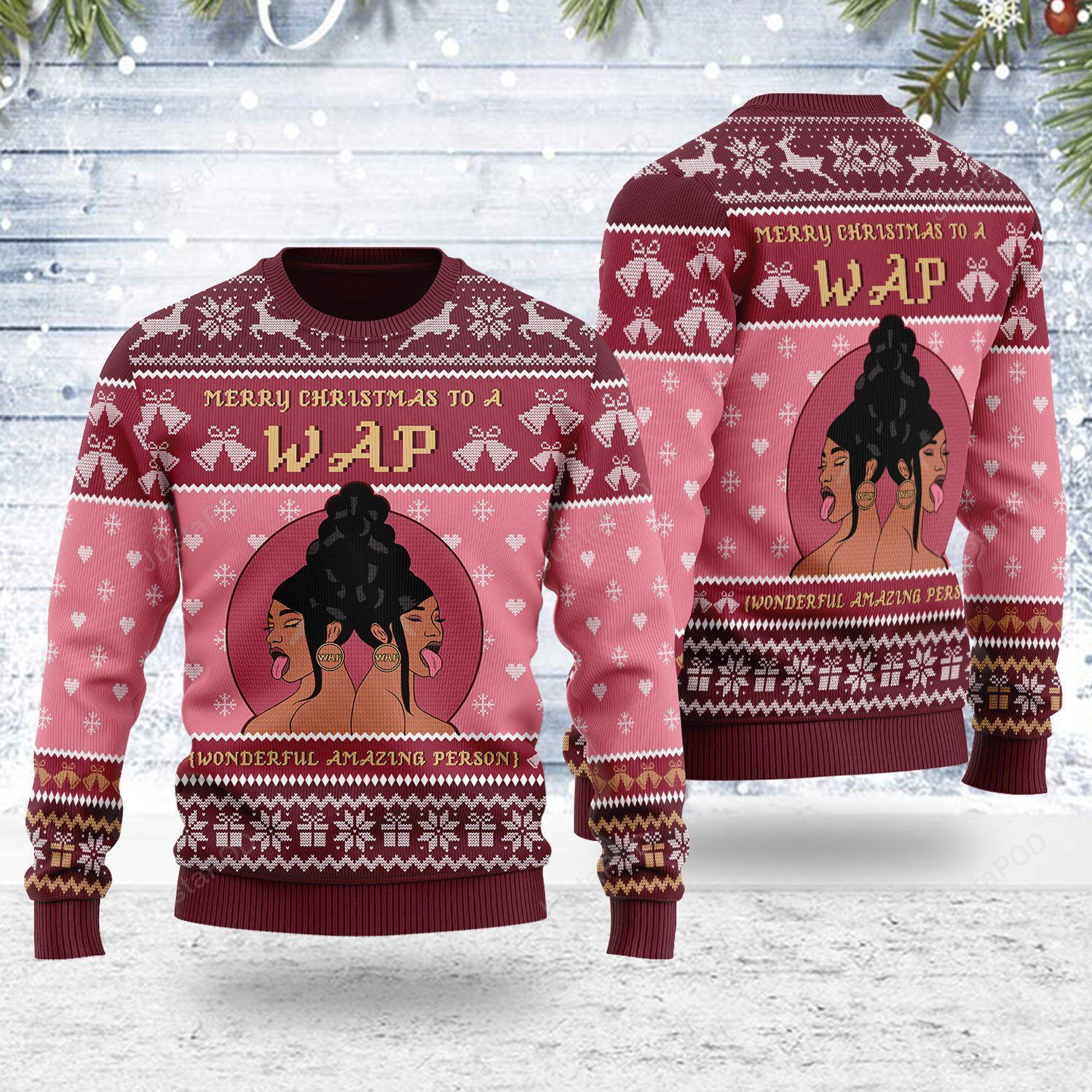 To A Wap Ugly Christmas Sweater Adult 3D Funny Matching for family