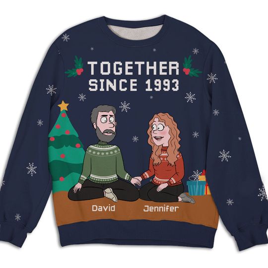 Together Since - Personalized Sweatshirt - Christmas Gift For Couple, Husband, Wife - Image 4