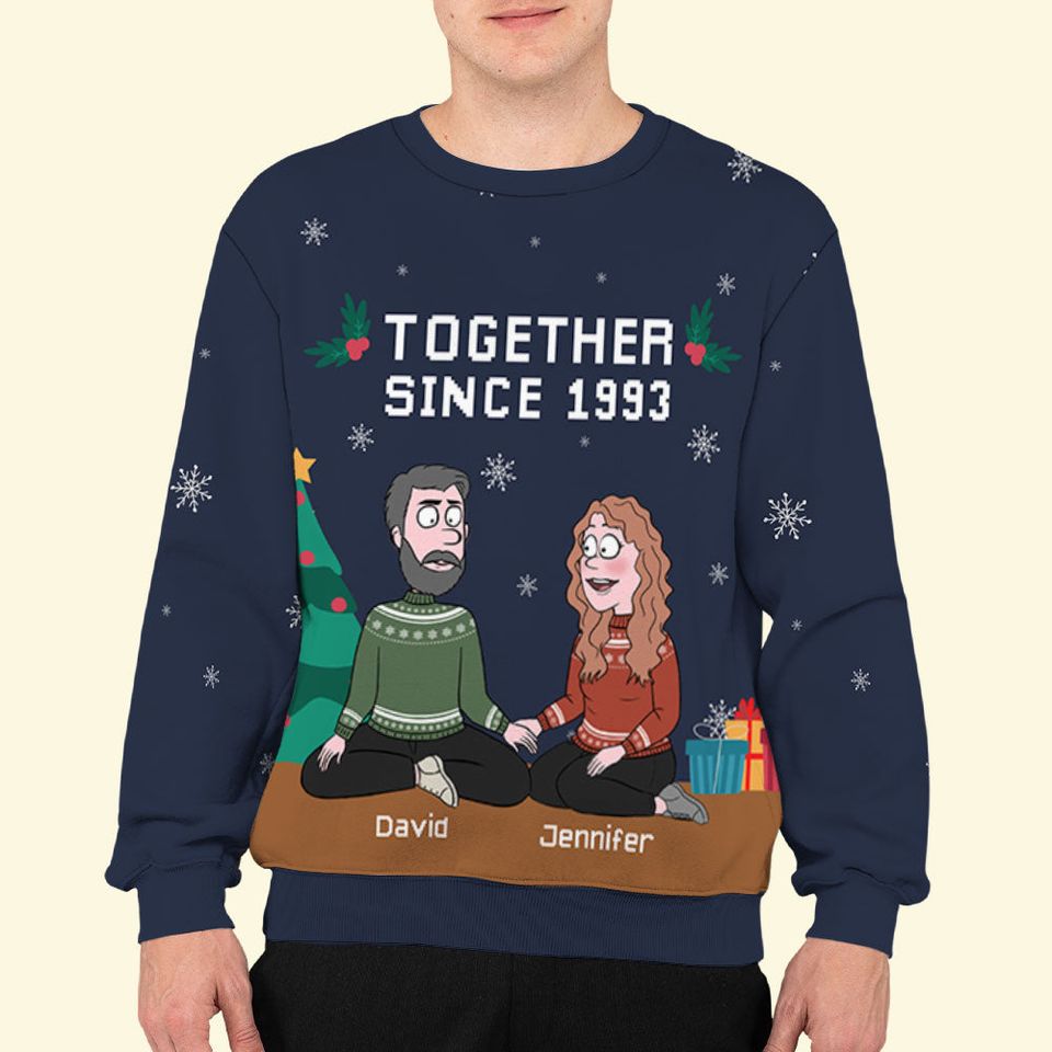 Together Since - Personalized Sweatshirt - Christmas Gift For Couple, Husband, Wife - Image 2