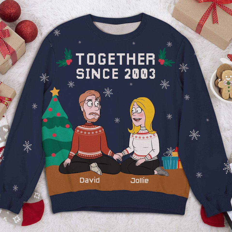 Together Since - Personalized Sweatshirt - Christmas Gift For Couple, Husband, Wife - Image 3