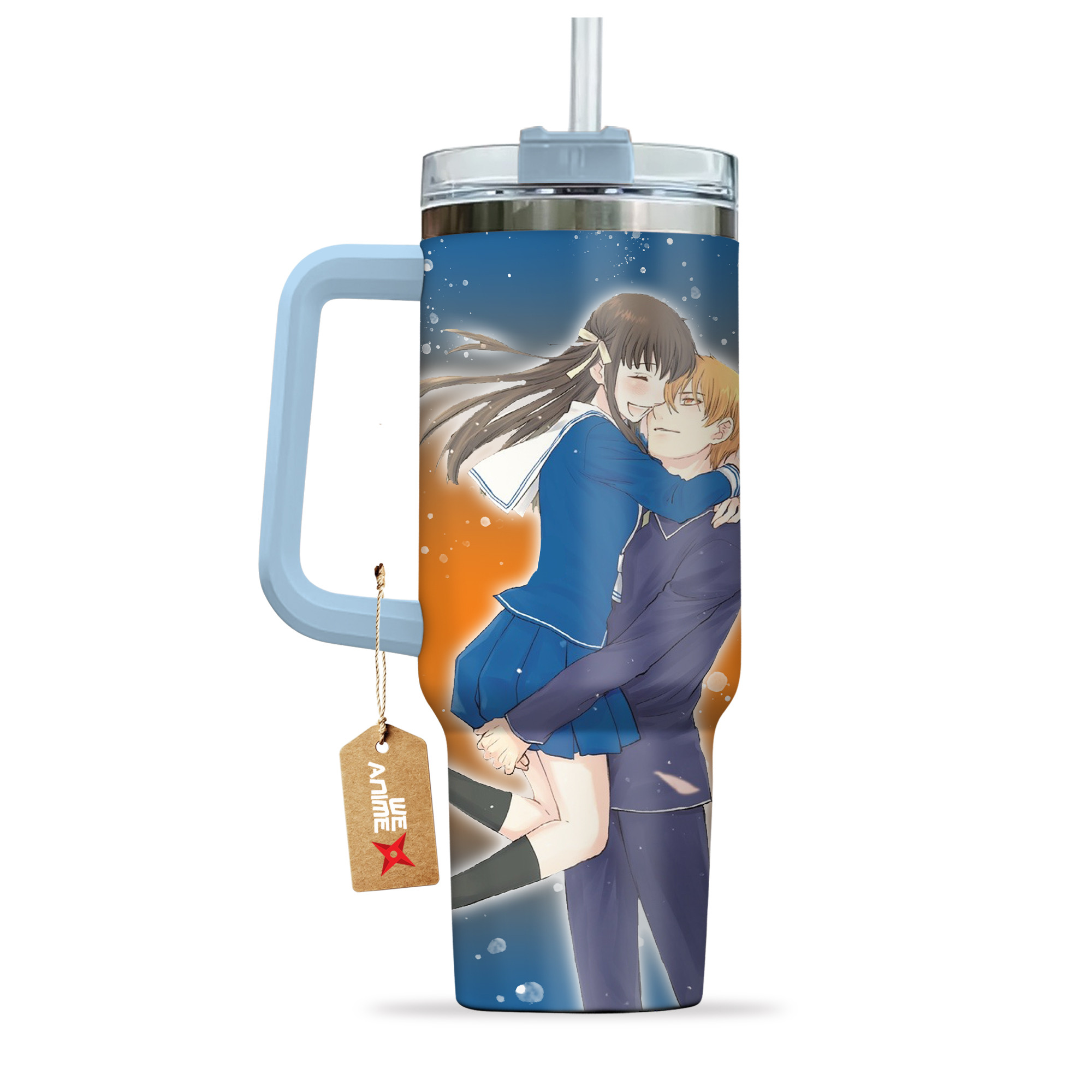 Tohru Honda & Kyo Sohma Fruits Basket Anime Valentine Custom Stanley Cup 40 oz 30 oz Tumbler With HandleTVC2301168 - Image 3