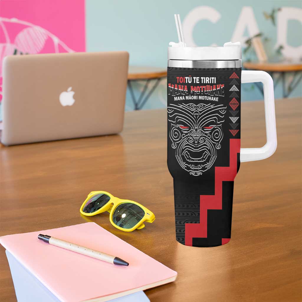 Toitu Te Tiriti Mana Maori Motuhake Aotearoa Haka Face Mix Poutama Art Custom Stanley Cup 40 oz 30 oz Tumbler With HandleTVC2301318 - Image 5