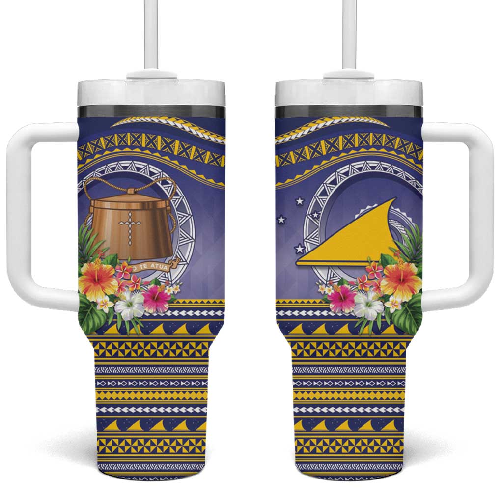 Tokelau Tuluma Polynesian Tropical Flowers Custom Stanley Cup 40 oz 30 oz Tumbler With HandleTVC2301399